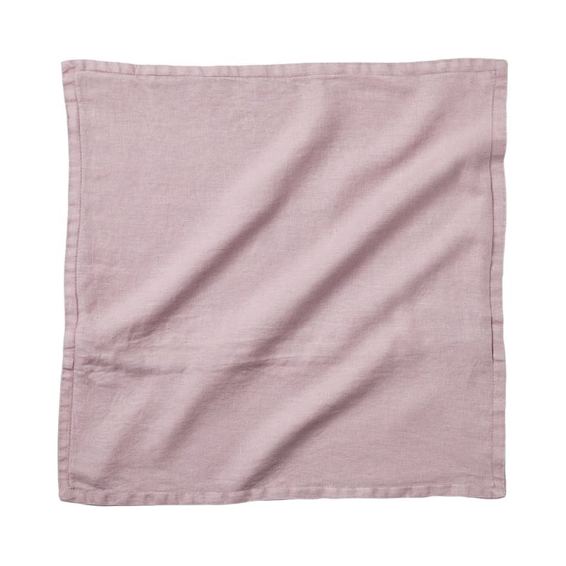 Belgian Vintage Washed Linen Mauve Shadows Square Cushion Cover