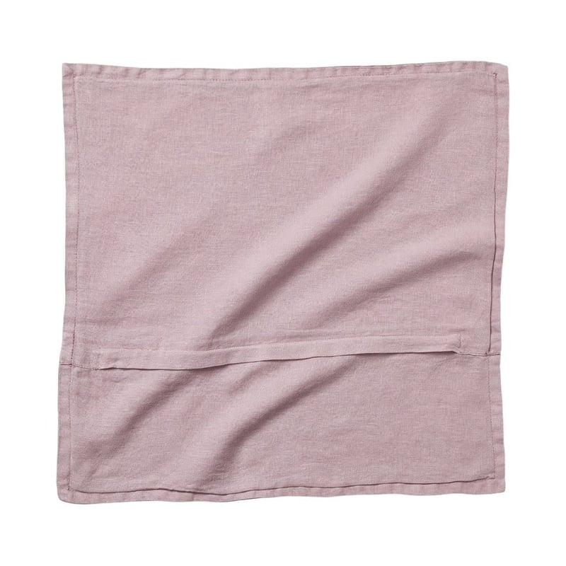 Belgian Vintage Washed Linen Mauve Shadows Square Cushion Cover