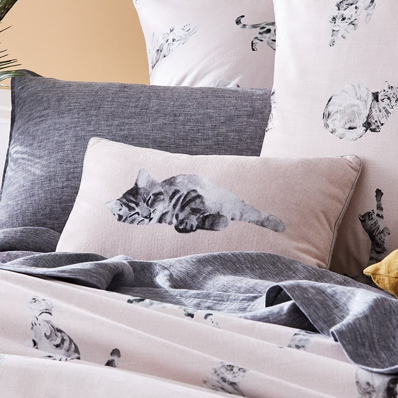 Tabby Cat Pink Cushion