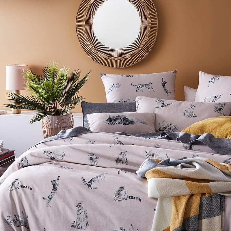Tabby Cat Pink Cushion