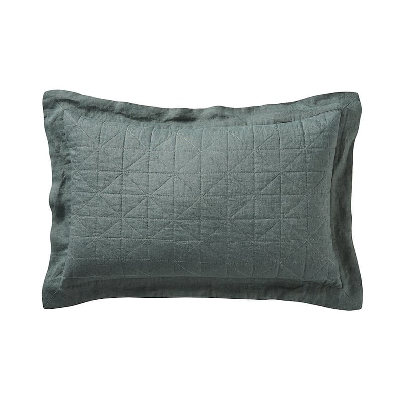Vintage Washed Linen Cypress Quilted Cushion 