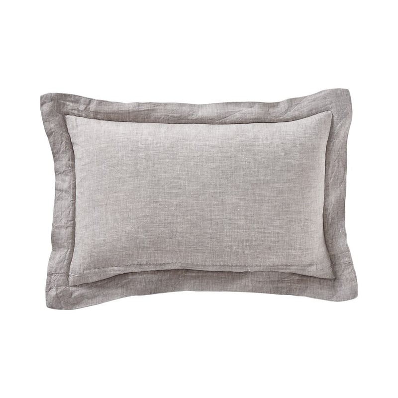 Vintage Washed Linen Grey Marle Quilted Cushion 