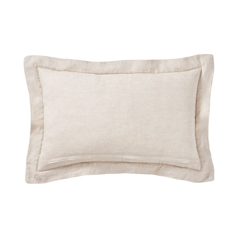 Vintage Washed Linen Quilted Cushion in Linen 