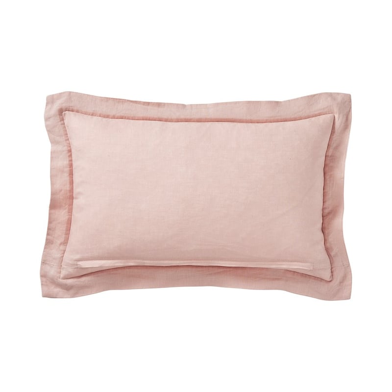 Vintage Washed Linen Nude Pink Quilted Cushion 