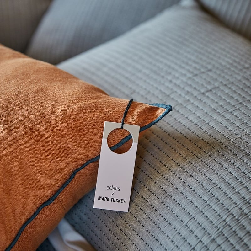 Mark Tuckey Washed Linen Burnt Brick Cushion 