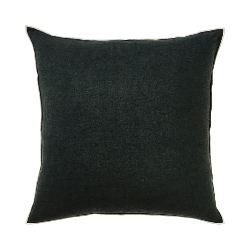 Mark Tuckey Washed Linen Deep Forest Cushion 