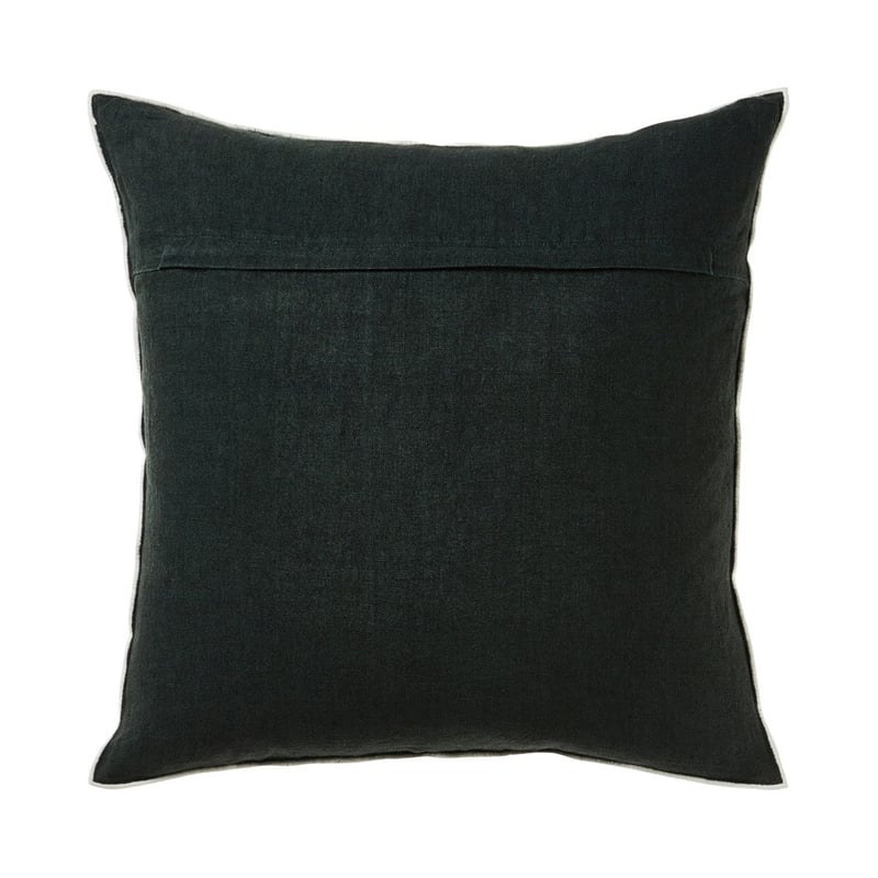 Mark Tuckey Washed Linen Deep Forest Cushion 