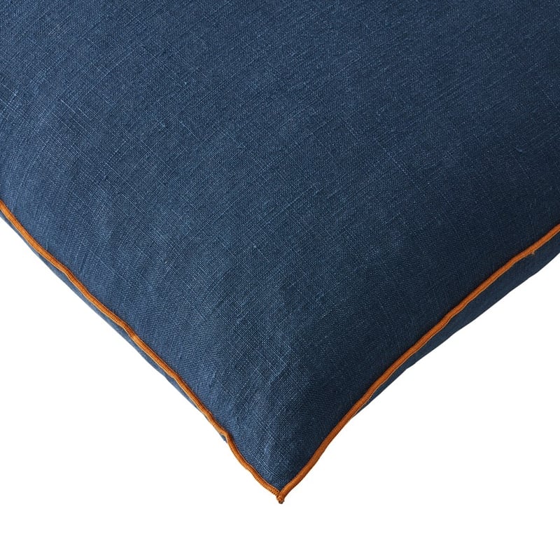 Washed Navy Hemp Cushion 