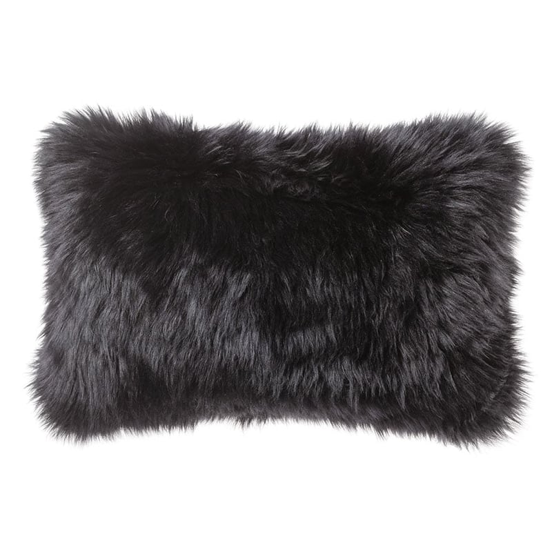 Sheepskin Long Cushion Black 