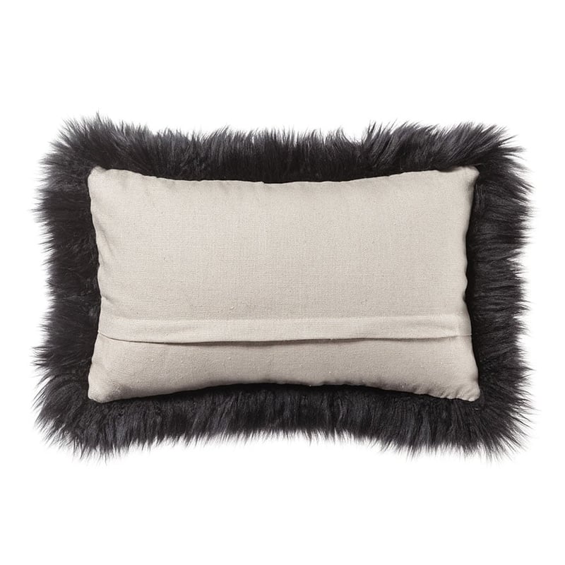 Sheepskin Long Cushion Black 