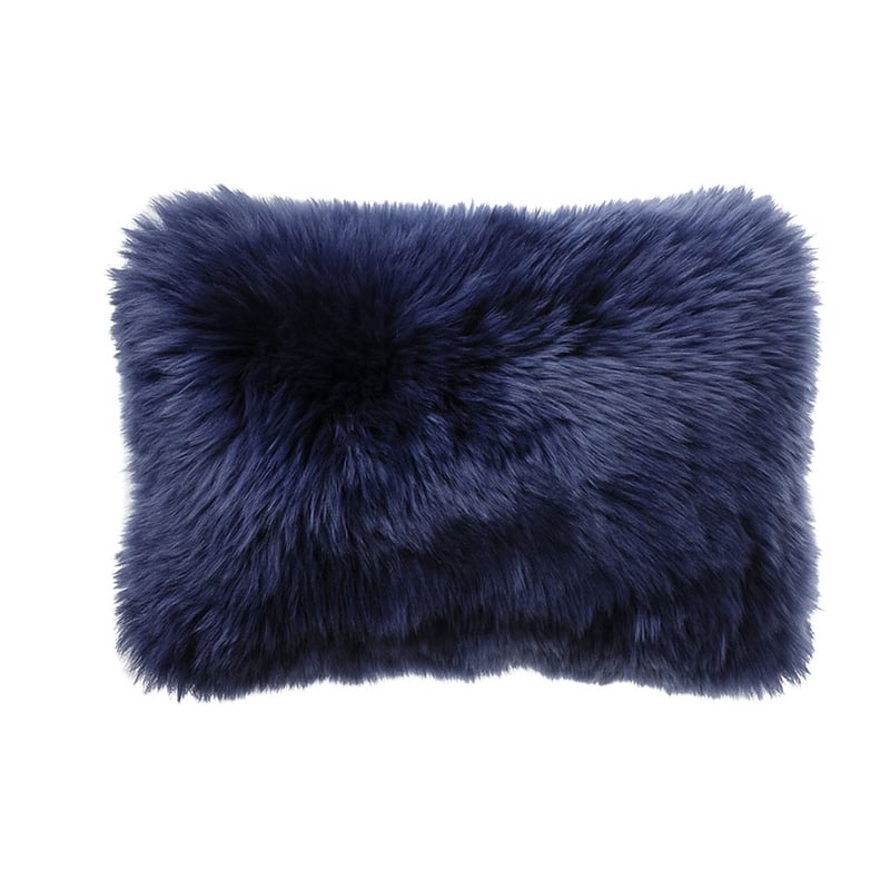 Sheepskin Indigo Long Cushion