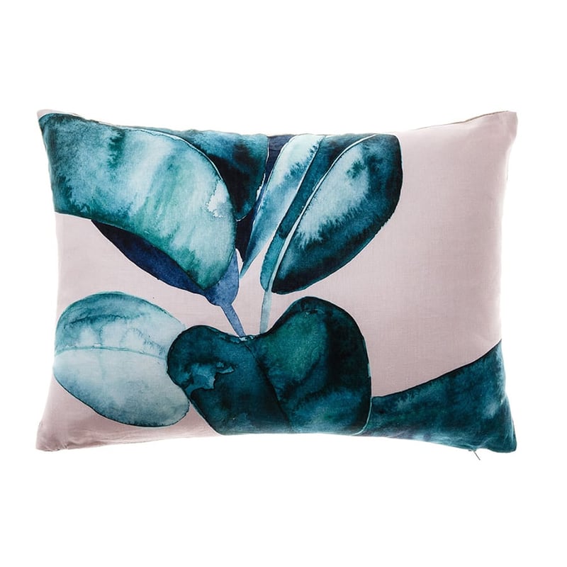 Gardenia Linen Tropical Leaf Long Cushion