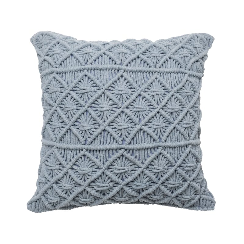 Macrame Cushion Dusty Blue 