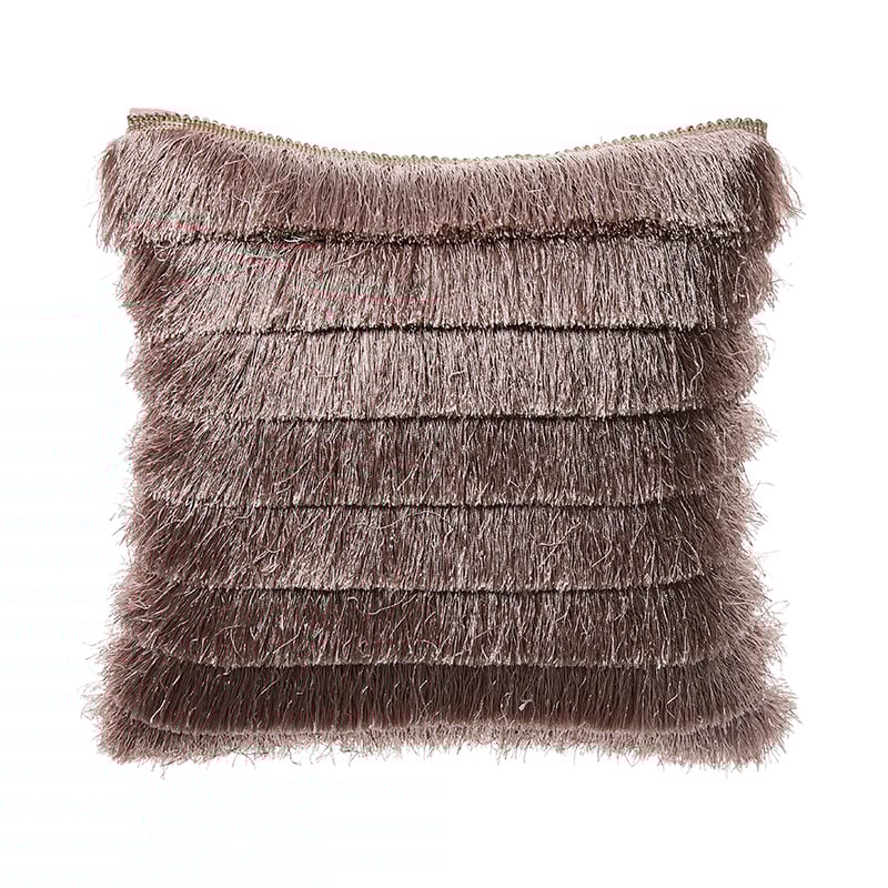Noelle Fringe Cushion Shell Pink