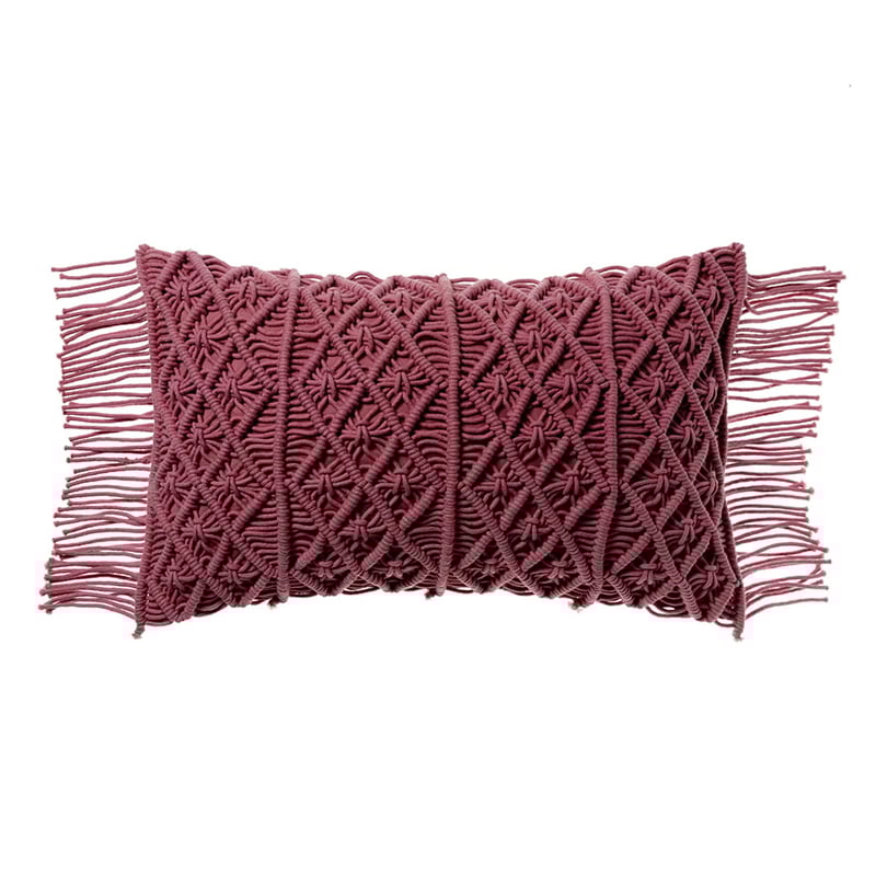 New Haven Macrame Long Cushion Rose 