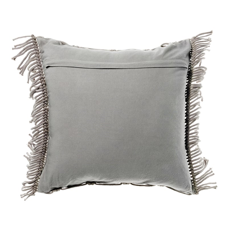 New Haven Macrame Cushion Grey 