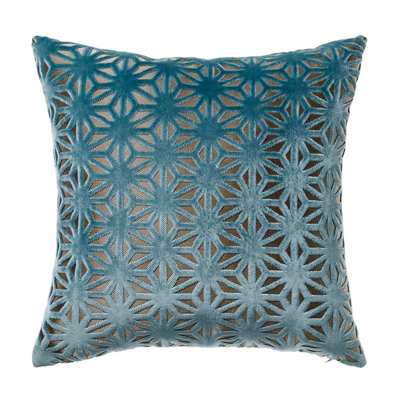Arbus Cut Velvet Cushion in Sky 