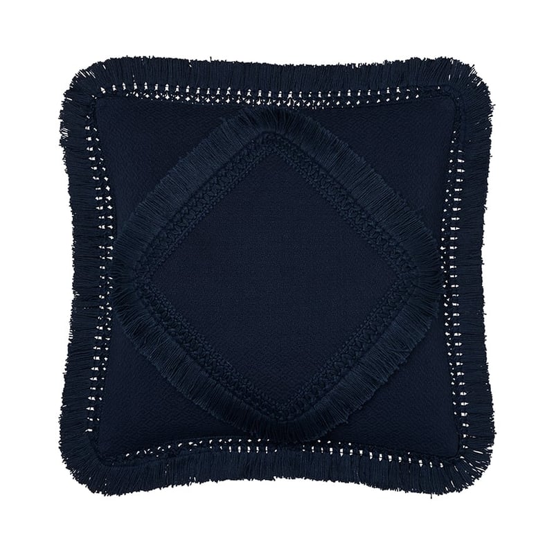Boracay Navy Fringed Cushion