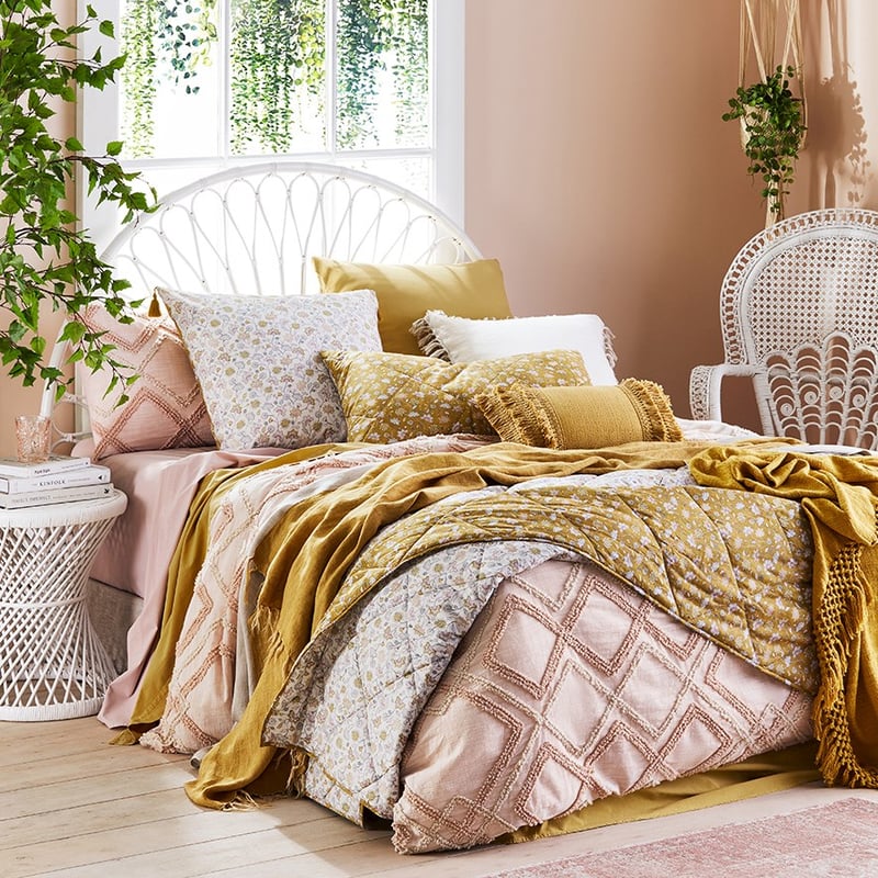 Boracay Long Fringed Mustard Cushion