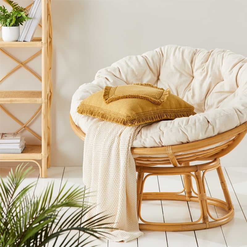 Boracay Fringed Mustard Cushion 