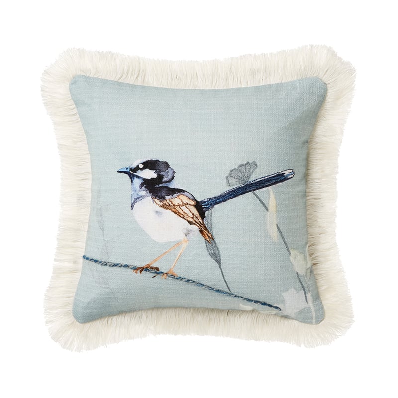 Wildflower Bird Cushion Sage