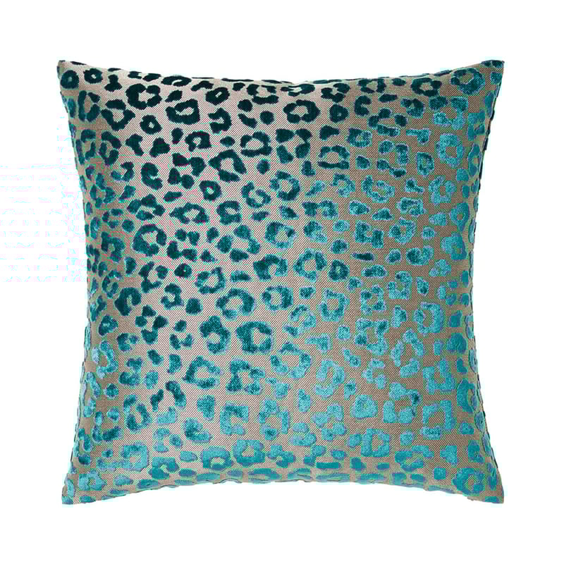 Safari Cut Velvet Cushion Teal 