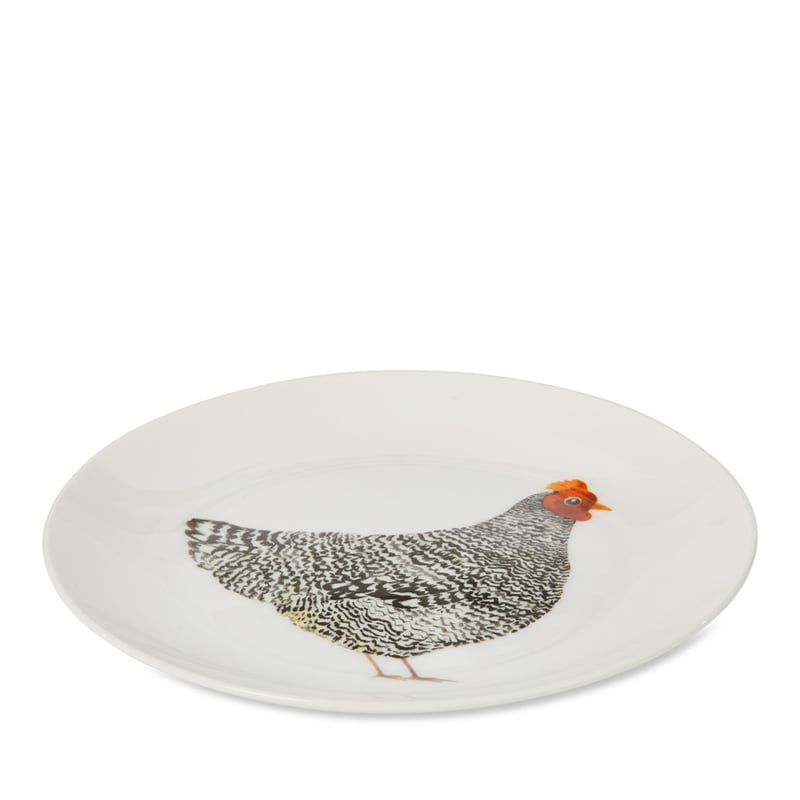Black & White Chicken Easter Plate