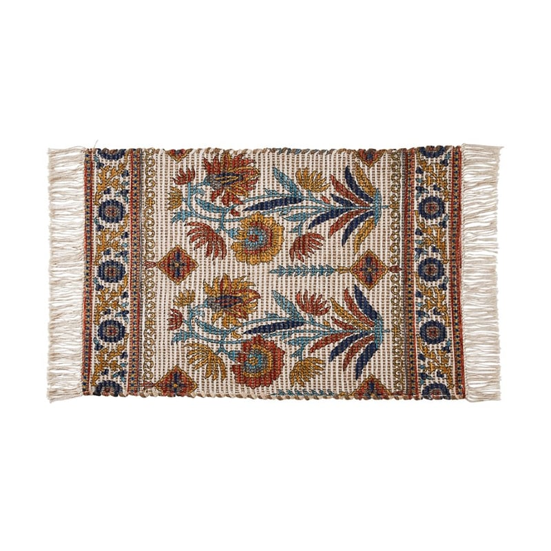 Monte Hungarian Floral White Indoor Mat