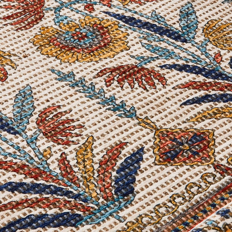 Monte Hungarian Floral White Indoor Mat