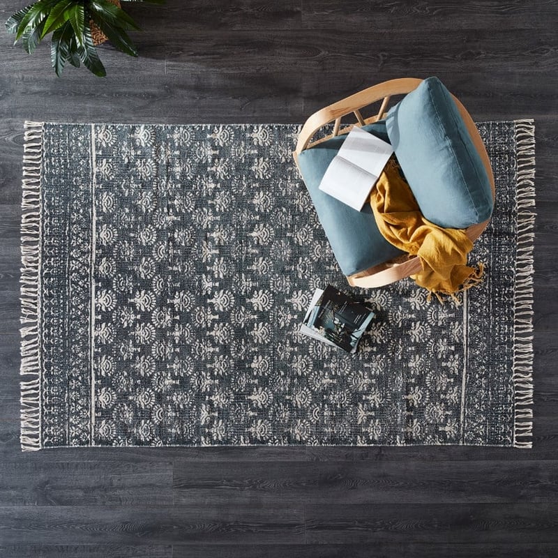 Calais Slate Block Print Rug
