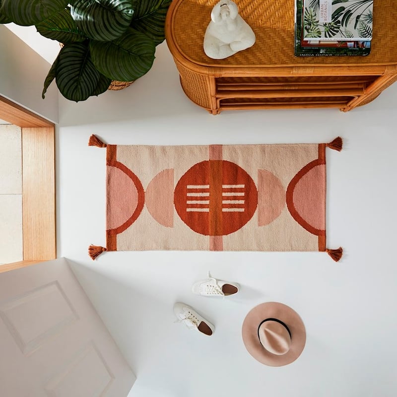 Club Peach Retro Rug Runner