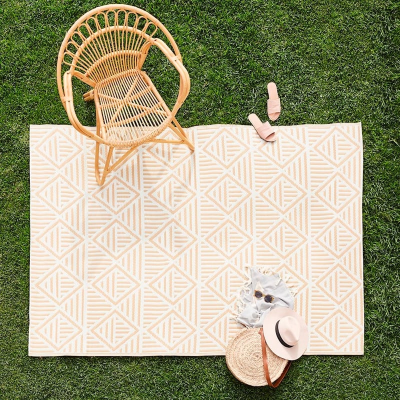 Bhadia Neutral Geo Outdoor Rug 