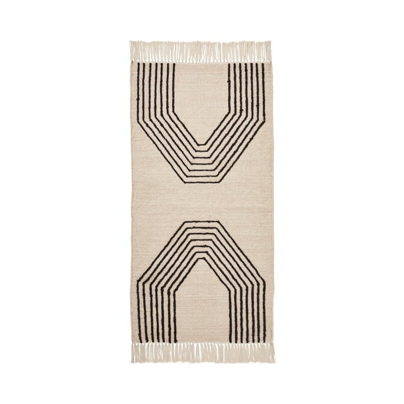Leonie Natural and Black Rug Runner