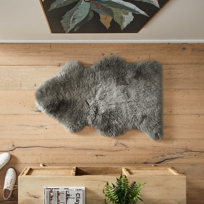 Smoke Green Single Sheepskin  