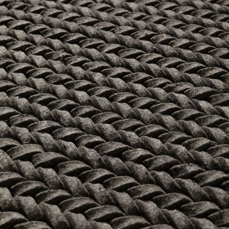 The Wool Collection Rug Grey Plaited