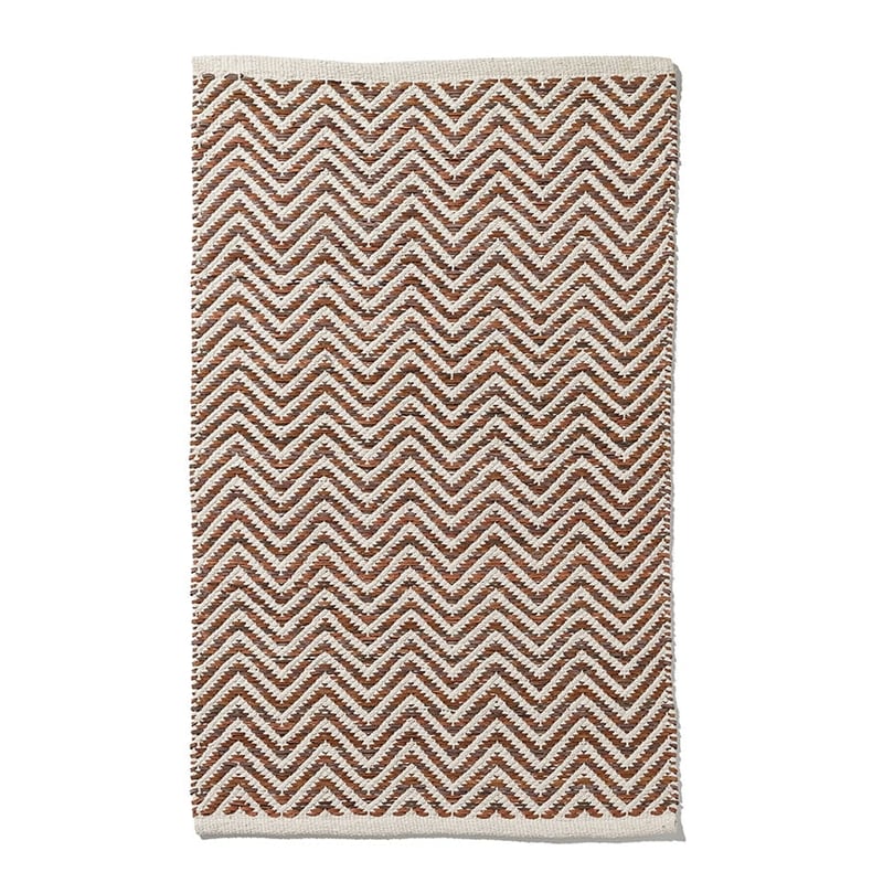Chevron Leather Occasional Mat Rust 