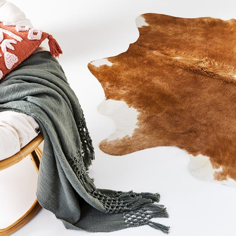 Natural Beige White Cowhide 