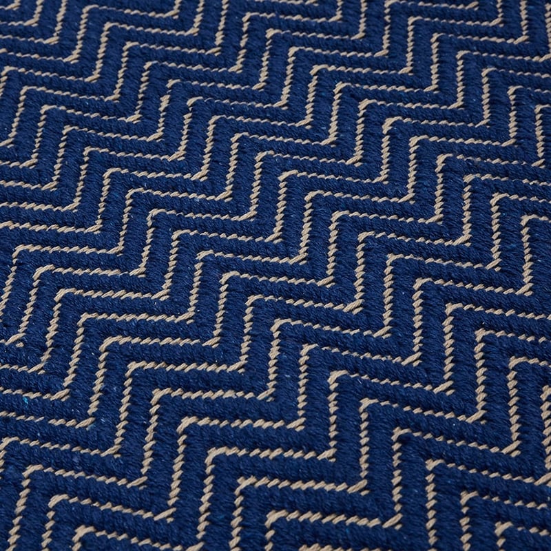 Barbados Chevron Occasional Mat Navy 