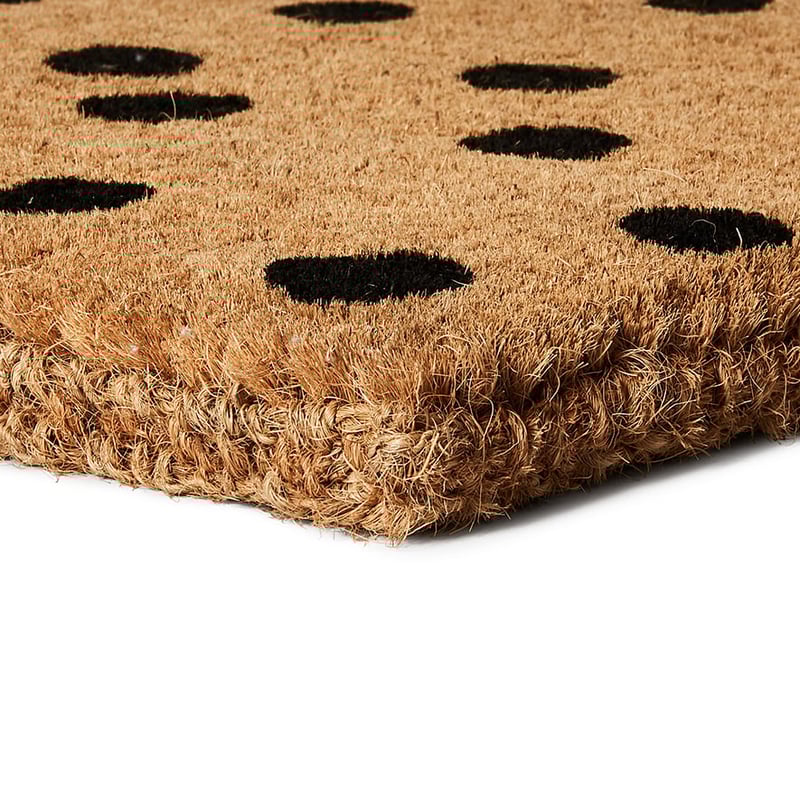 Black Spots Coir Door Mat in High Thickness