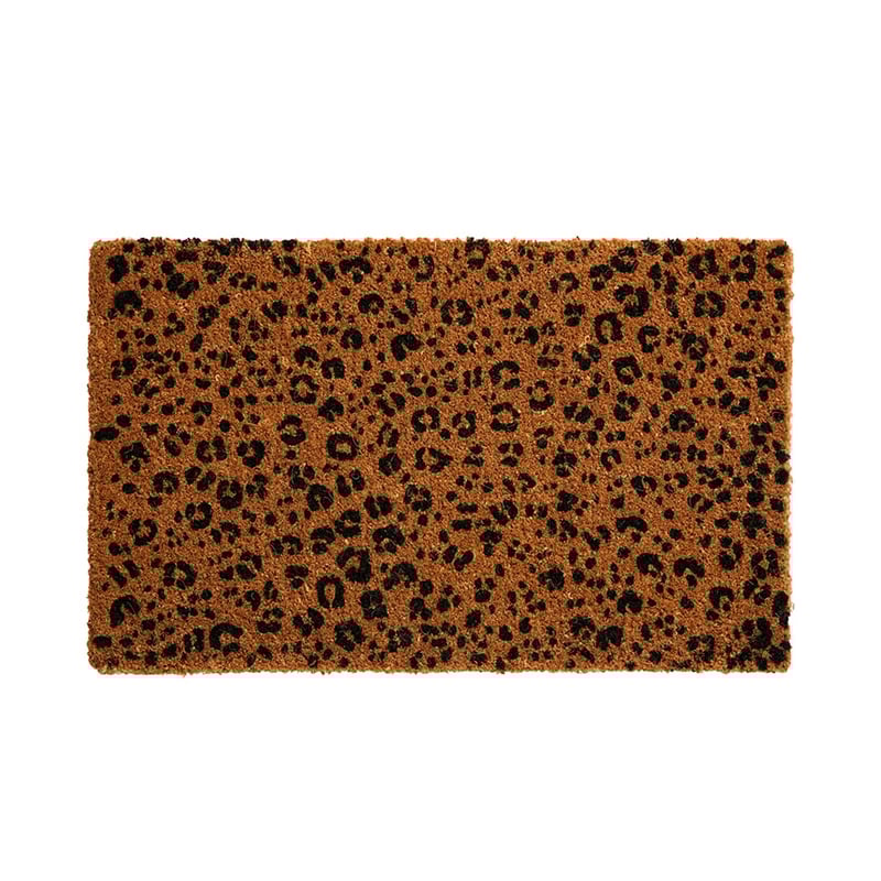 Coir Leopard Black Doormat 