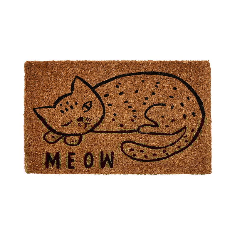 Meow Coir Door Mat in Regular Thickness