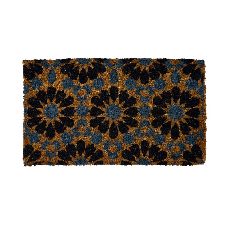 Moroccan Black Tile Coir Doormat 