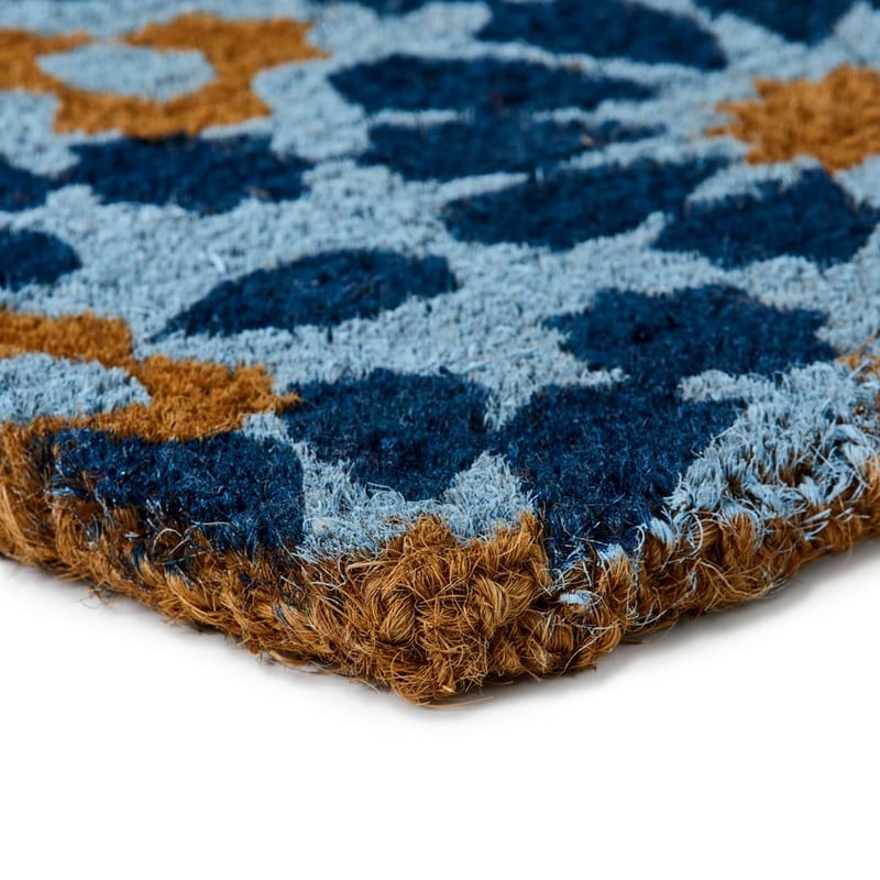 Moroccan Blue Tile Coir Doormat 