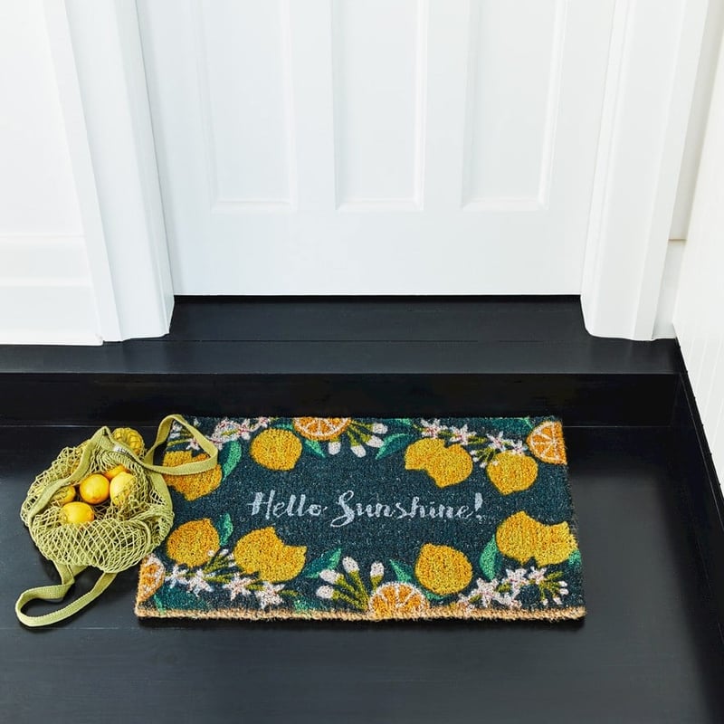 Hello Sunshine Coal Regular Coir Doormat