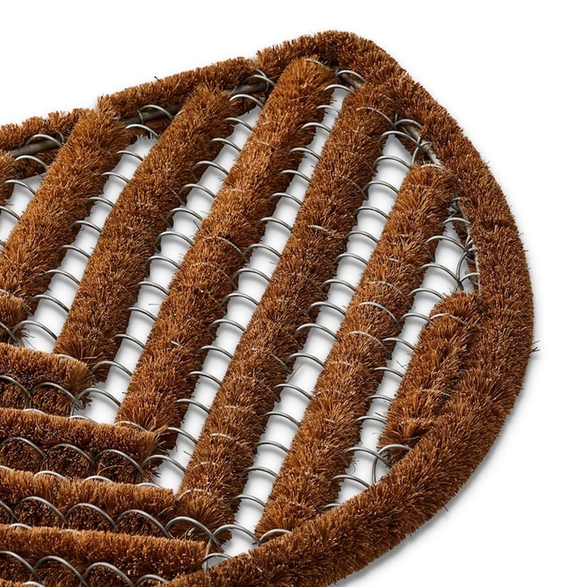 Wire Natural Round Regular Coir Doormat