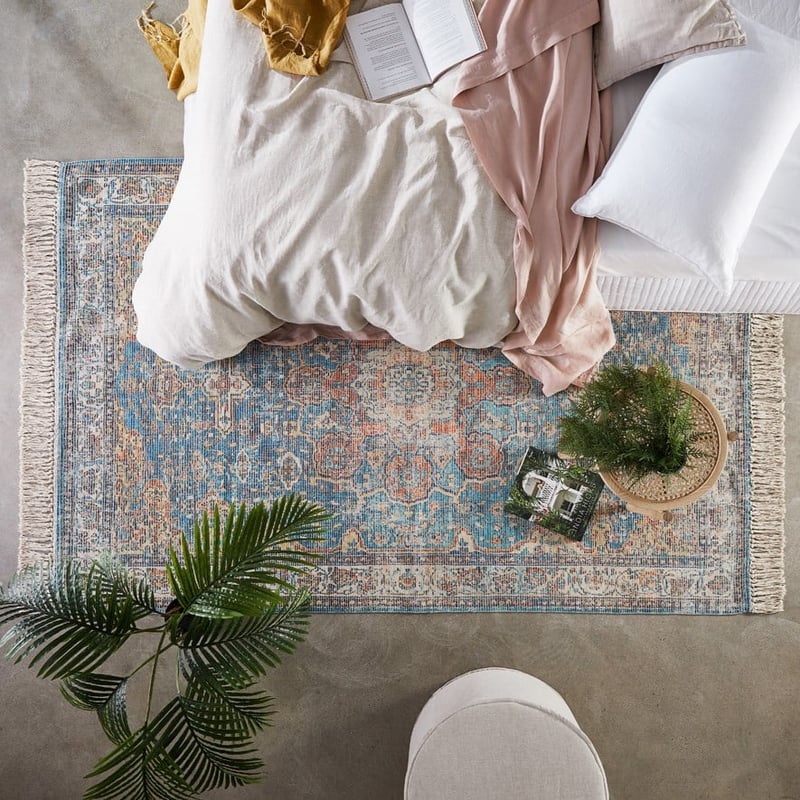 Tivoli Sky Blue & Rust Isfahan Rug