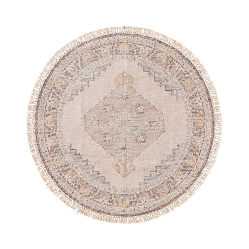 Tivoli Pink & Mustard Round Kerala Rug 