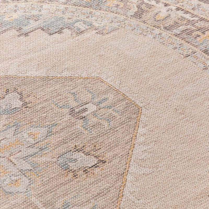 Tivoli Pink & Mustard Round Kerala Rug 