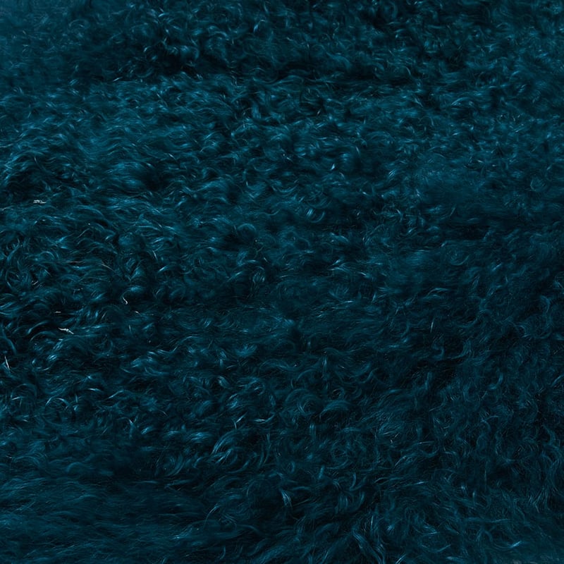 Mongolian Sheepskin Rug Teal 