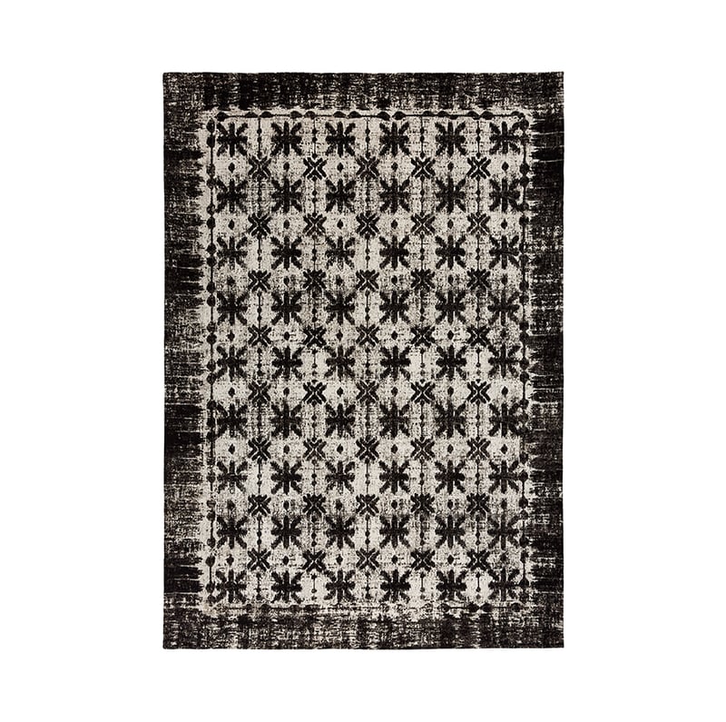 Tribal Natural & Black Jacquard Rug